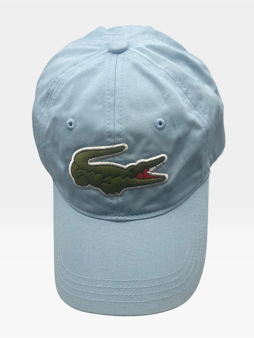 Lacoste Big Croc Embroidered Baseball Cap Light Baby Blue Dad Hat One Size